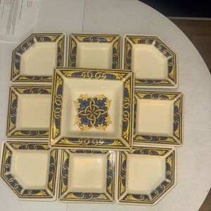 9 Piece Tiffany Serving set. Great for entertaining 
Made in Italy